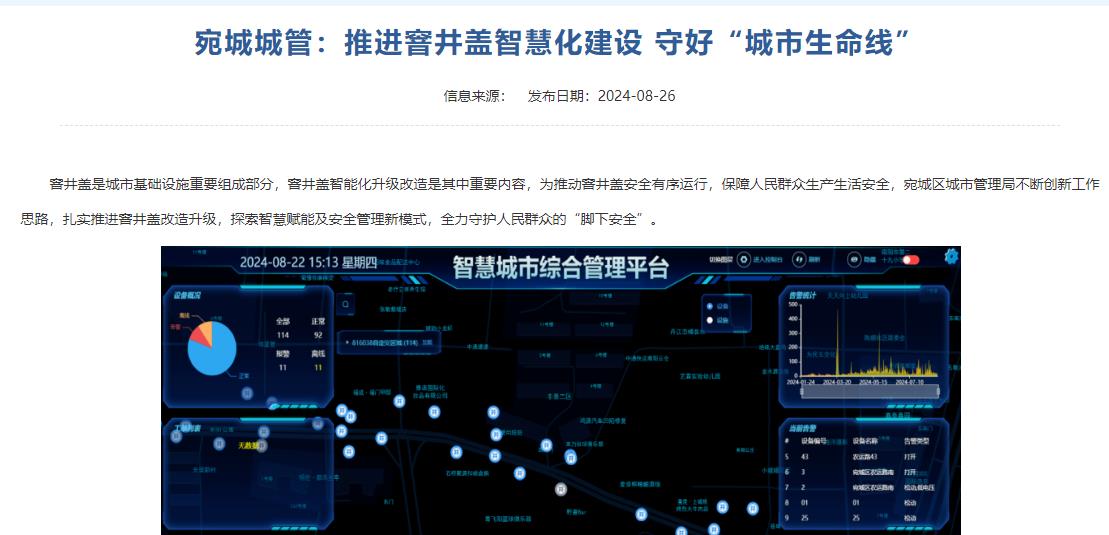 守好“城市生命線，宛城推進(jìn)窨井蓋智慧化建設(shè)